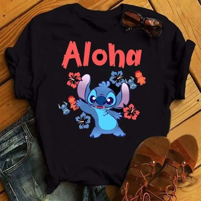 Disney Stitch Short Sleeve Cotton Unisex Parent Child T Shirt