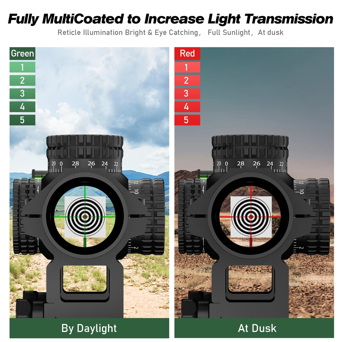 Bestsight 1-5X24 Tactical Optical Scope With Illuminated Reticle