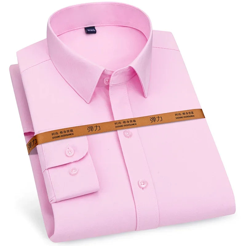 Men's Slim Fit Breathable Dress Shirt Long Sleeve Business Casual