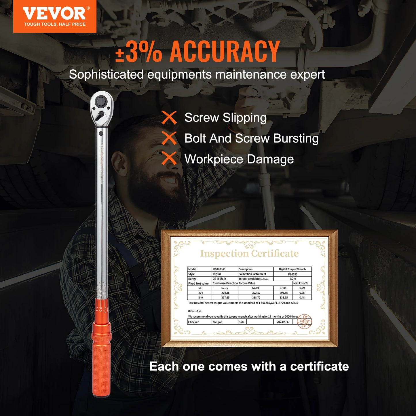 VEVOR Mechanical Torque Wrench Set Precision Pointer Tool