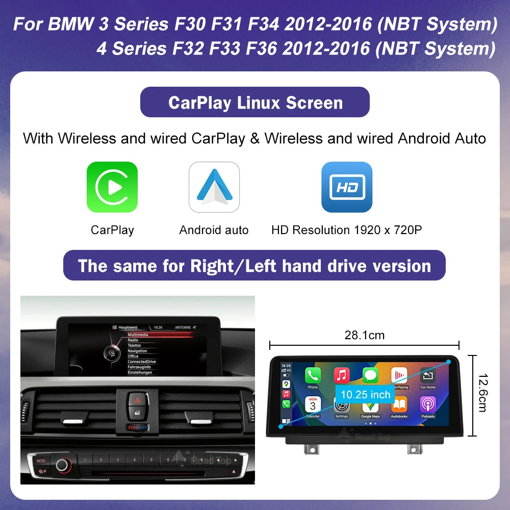 Road Top Ultra Touch Screen CarPlay Android Auto for BMW