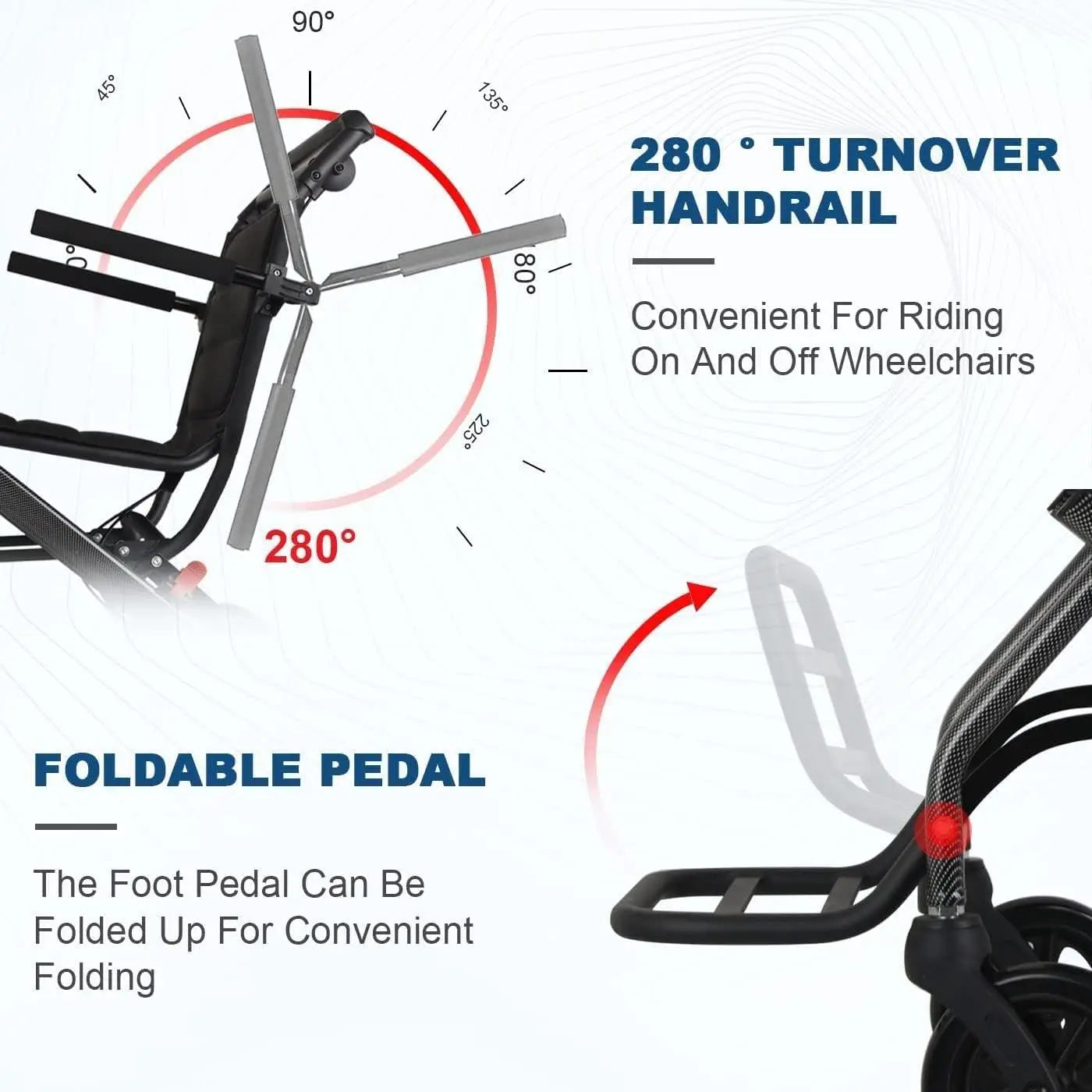 Ultra Light Folding Transport Wheelchair For Adults