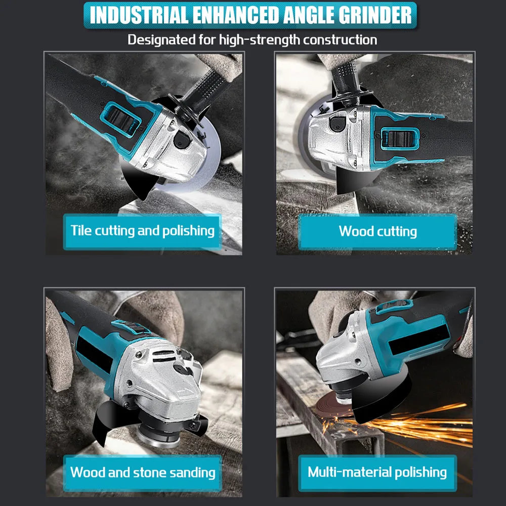125mm Brushless Angle Grinder Cordless Electric Angle Grinder Power Tool Polishing Cutting Machine for Makita 18V Battery Pin