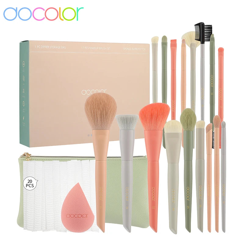 Docolor Professional Makeup Brush Set For Face And Eyes