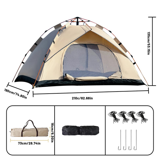 Pakicetus Windproof Camping Tent Easy Setup for Two to Four