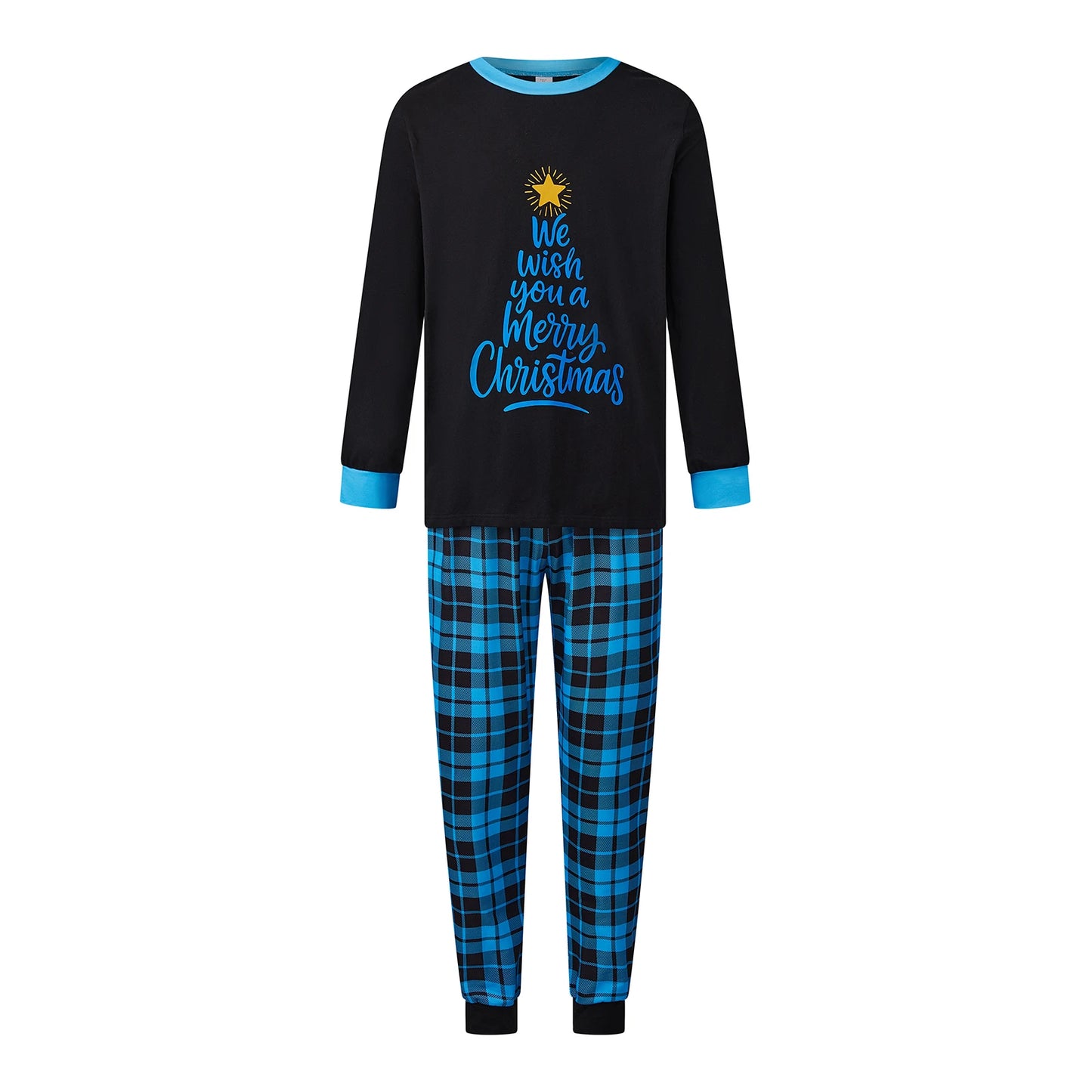Family Matching Christmas Pajamas Set Plaid And Letter Print Sleepwear