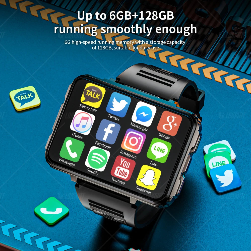 LOKMAT Android Smartwatch Phone 4G Calls Square Big Screen
