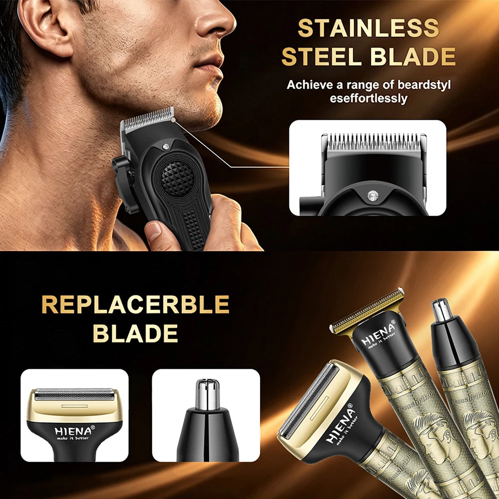 HIENA 3-In-1 Trimmer Kit For Men Hair Clipper Beard Shaver