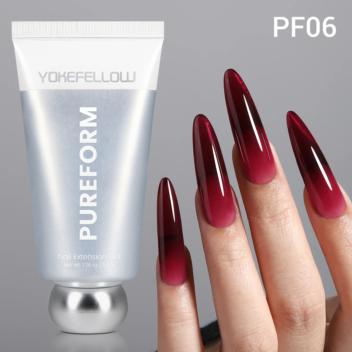 YOKEFELLOW PUREFORM Poly Gel Nai Polish Tpo&Hema Free Pink Red Extension Gel Large Capacity 50g Hard Gel for Starter Nail Art DIY