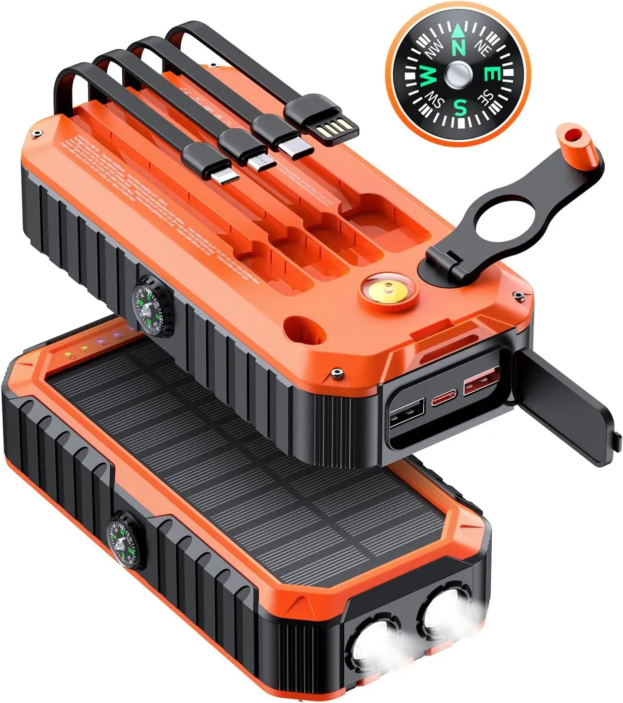 Solar Charger Power Bank 40000mAh With Solar Panel And Outputs