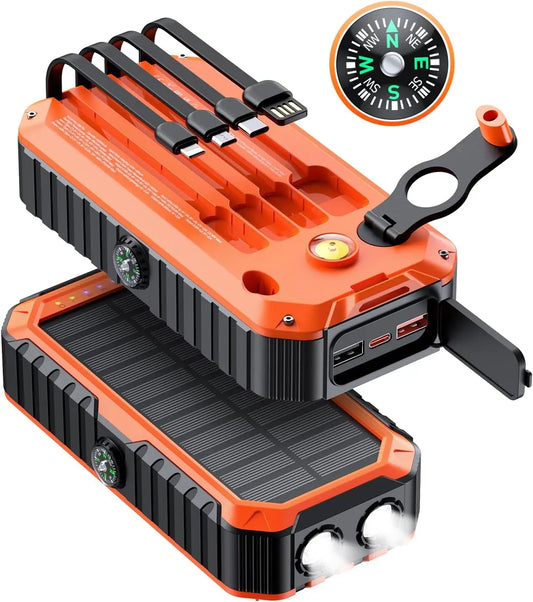 Solar Charger Power Bank 40000mAh With Solar Panel And Outputs