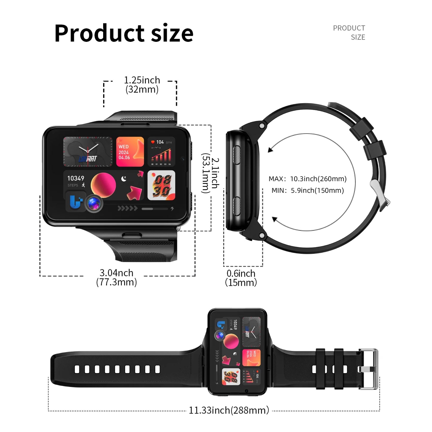LOKMAT APPLLP MAX Android 4G Smartwatch With Dual Cameras
