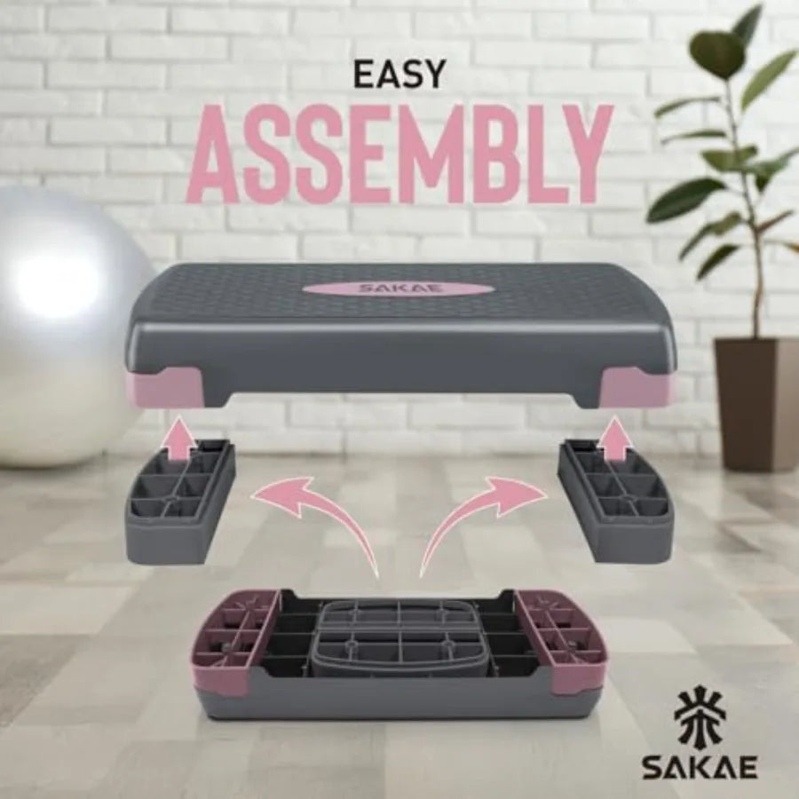 YAO HUI HUANG Adjustable Height Aerobic Stepper Kit With Weights
