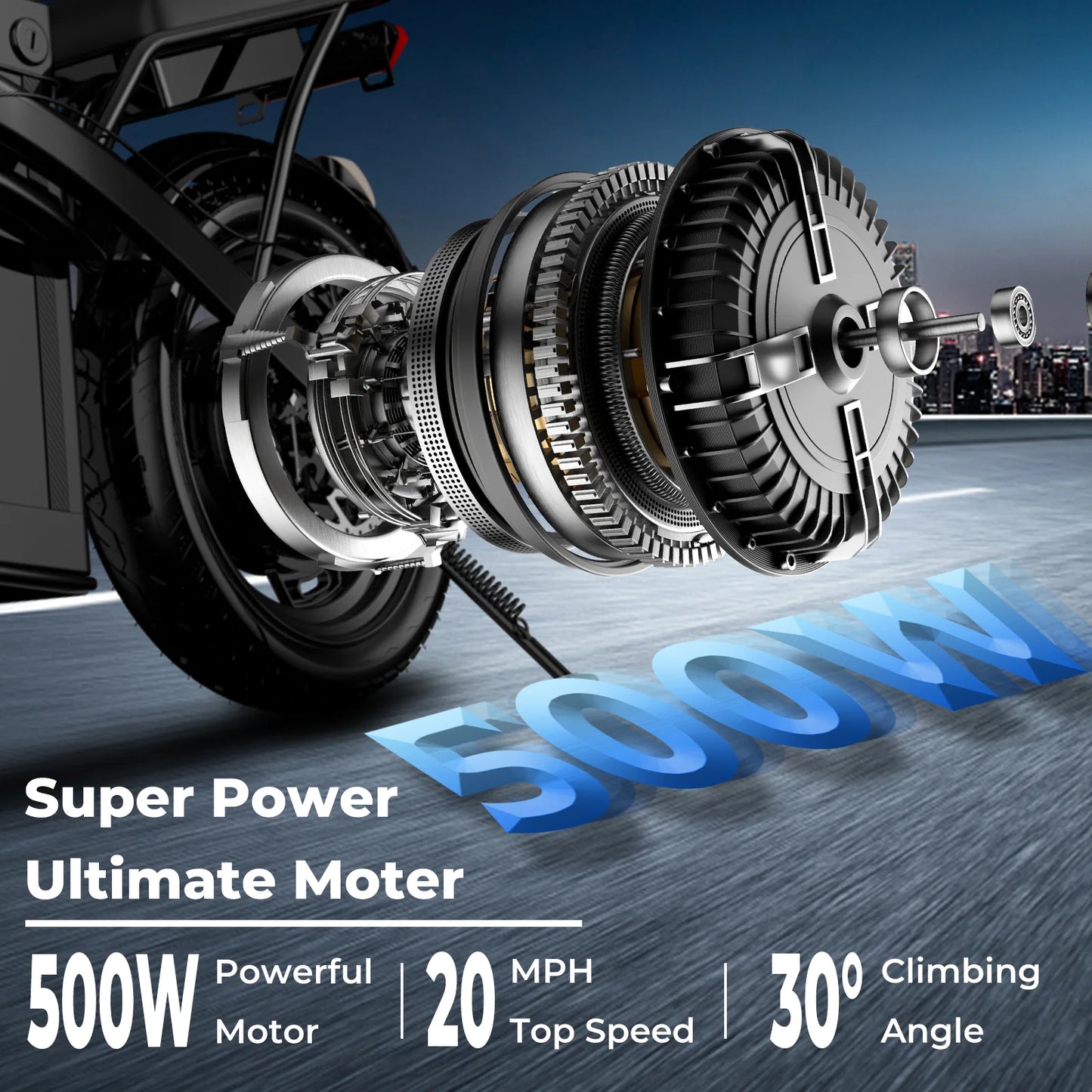 LELEKUAI 500W Folding Electric Bike T1-1 20 MPH