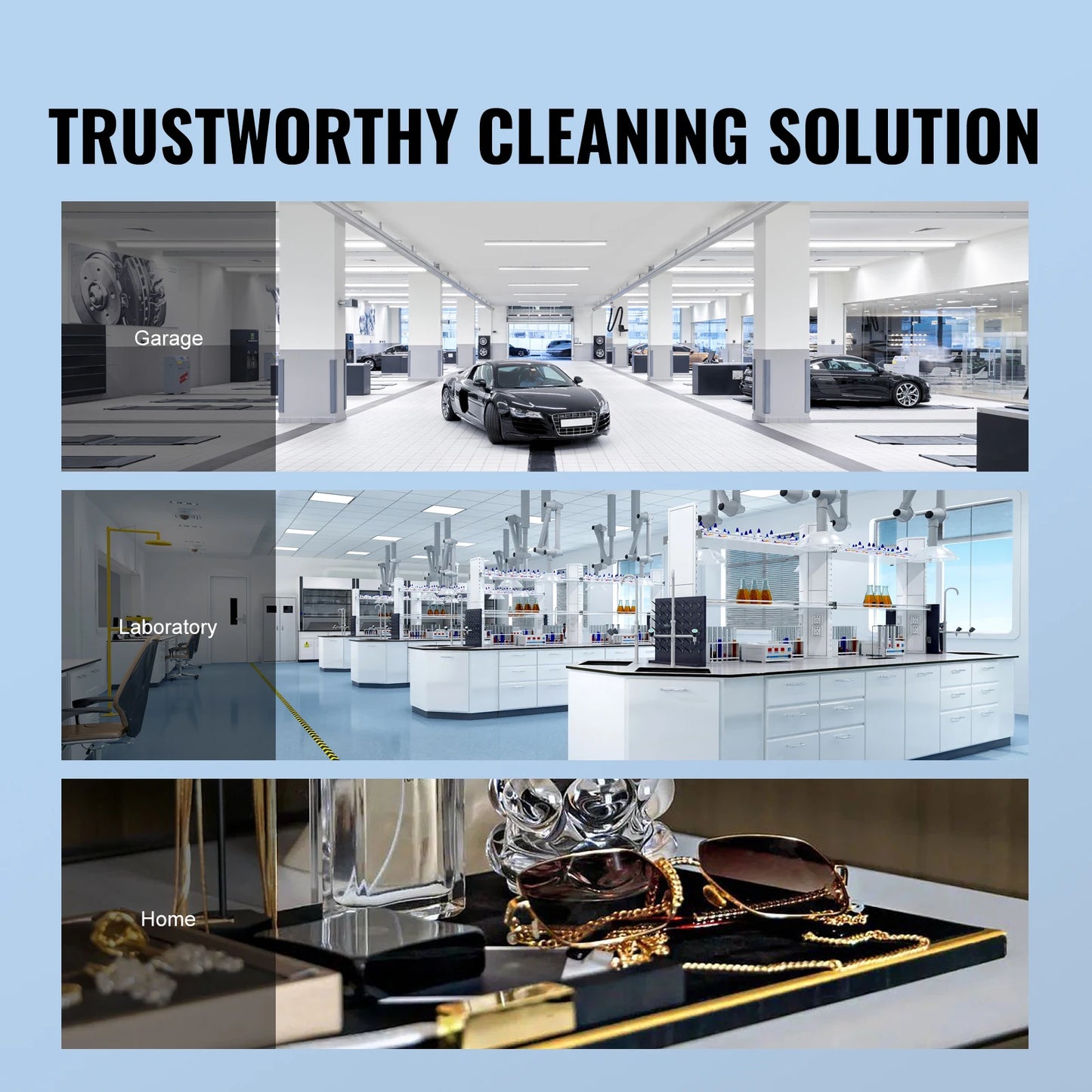 Succebuy Ultrasonic Cleaner Stainless Steel Home Cleaning Appliance