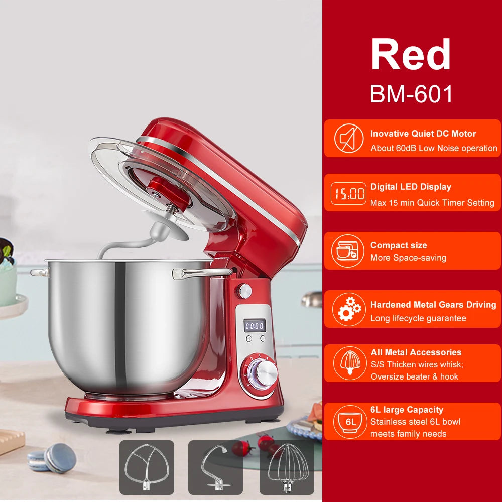 Biolomix Kitchen Stand Mixer 6 Speed 1200W Quiet Motor