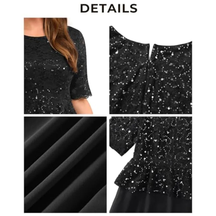 Mother Of The Bride Sequin Lace Bodice Formal Gown