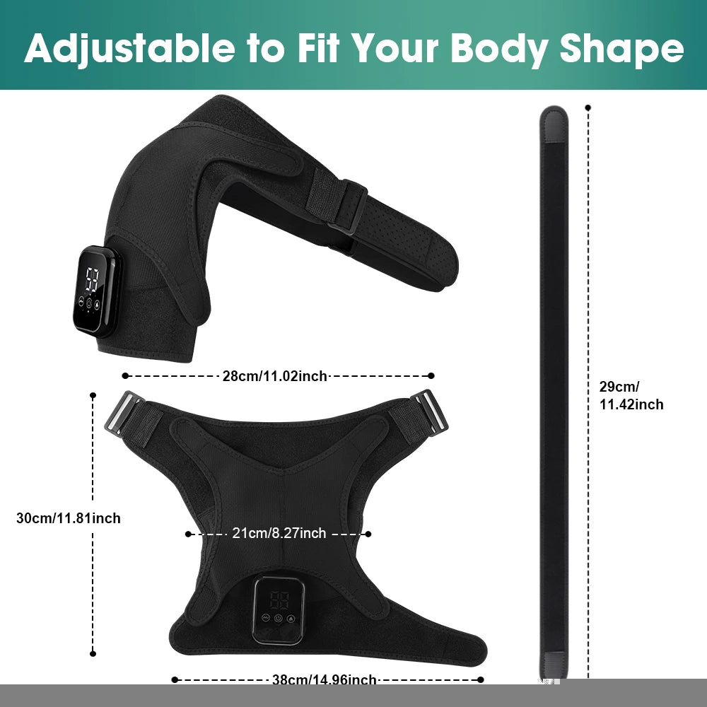 Hailicare Electric Heating Shoulder Brace With Vibration Massage Hot Compress