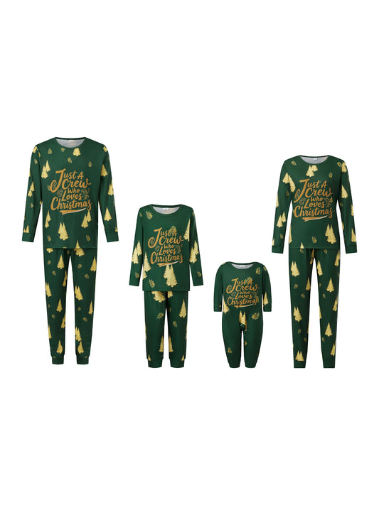Festive Family Christmas Pajamas Set With Reindeer Snowflake Print