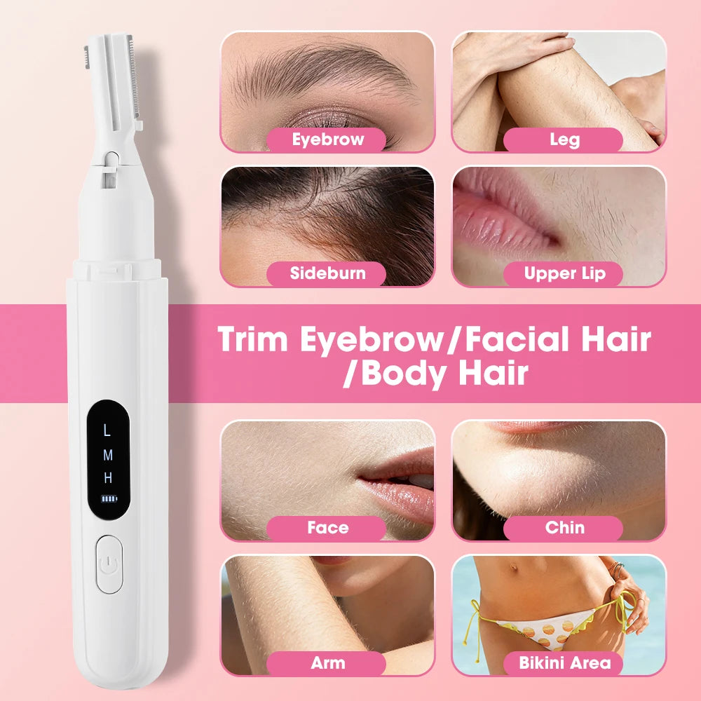 Ms.DearChoice Rechargeable Eyebrow Trimmer Dual Sided Shaver