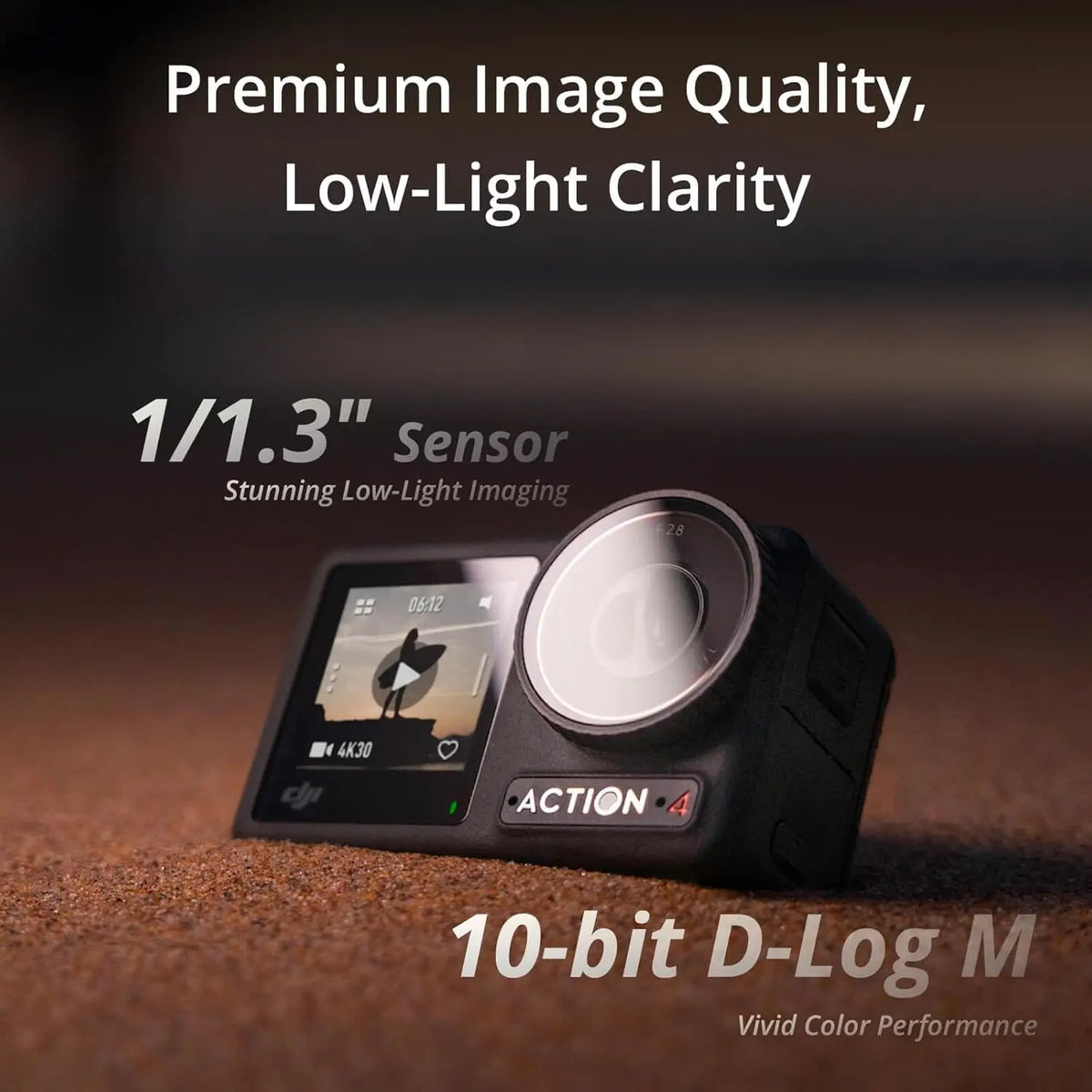 DJI Osmo Action 4 Standard Combo All New Action Camera 1/1.3" Sensor 4K/120fps Video Low-Light Imaging 10-bit D-Log M Color 160 Min Battery Life
