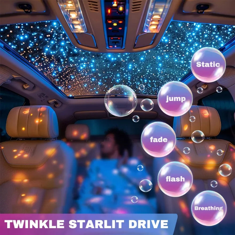 Car Star Light Fiber Optic Kit 12W RGB LED MeteorLight