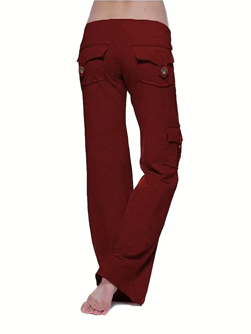 Women's wide-leg drawstring joggers Loose-fit sports trousers with fleece lining Casual waistband trousers with pockets