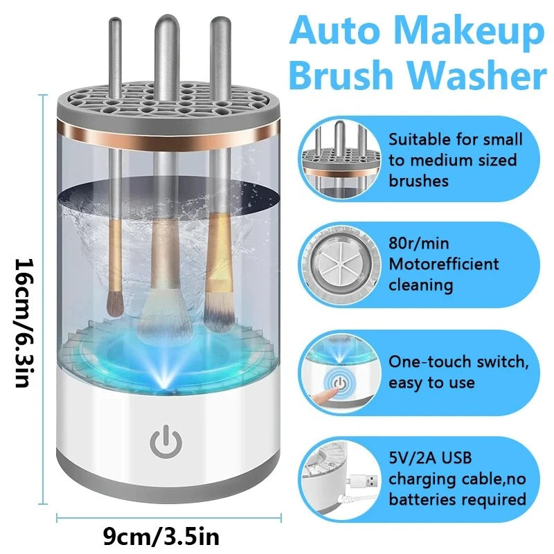 XMSJ 3 In 1 USB Portable Electric Makeup Brush Cleaner