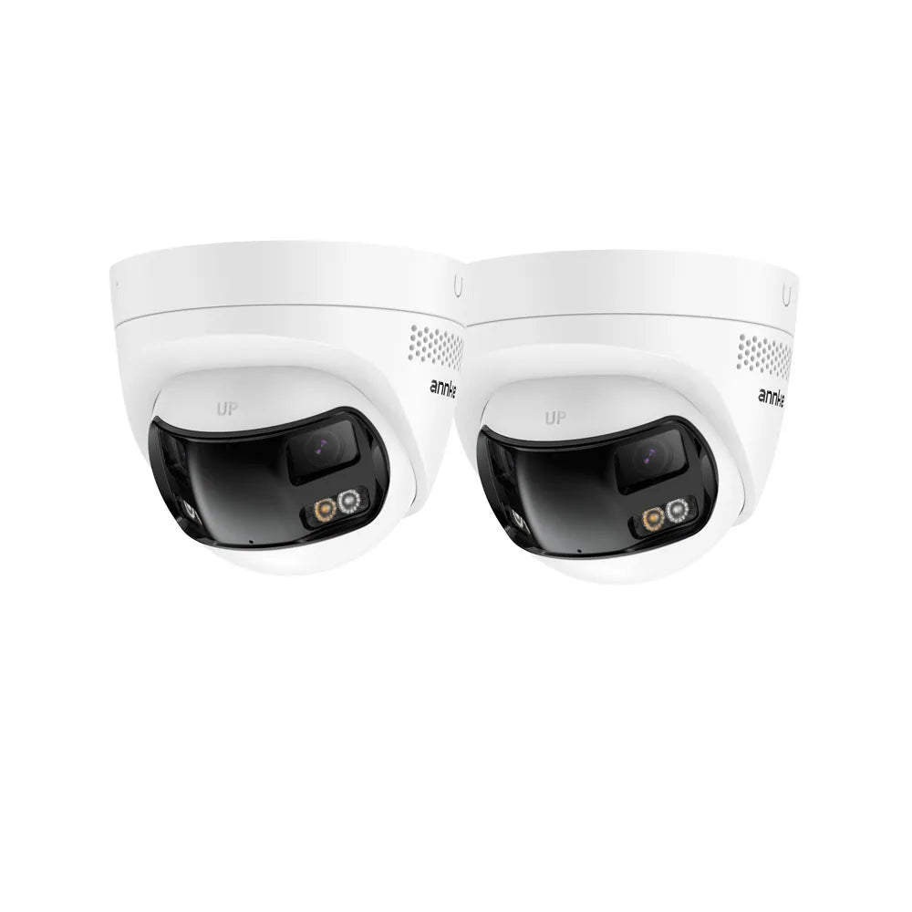 ANNKE 6MP Dual-Lens Security Camera 180° Panorama Turret Camera Color Night Vision Human/Vehicle IP67 ONVIF Security CCTV Camera