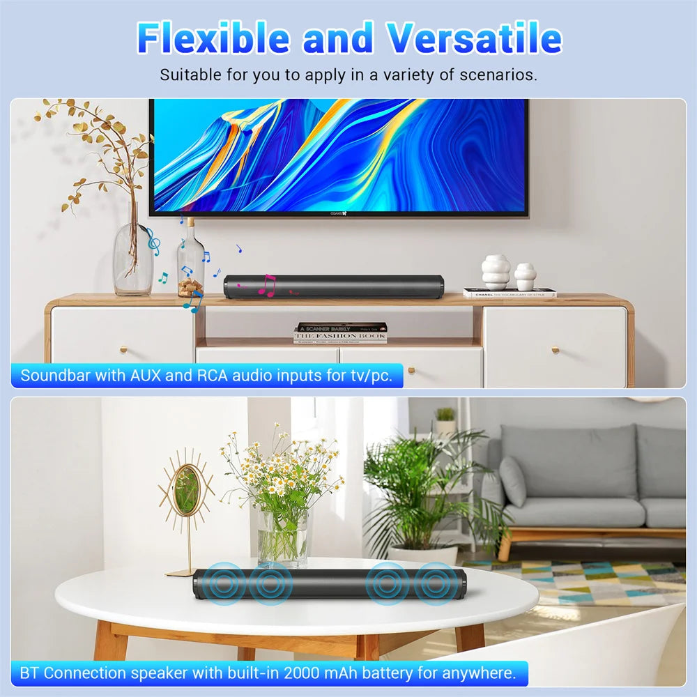 CURUK Sound Bar 2 Bluetooth Speaker With Subwoofer