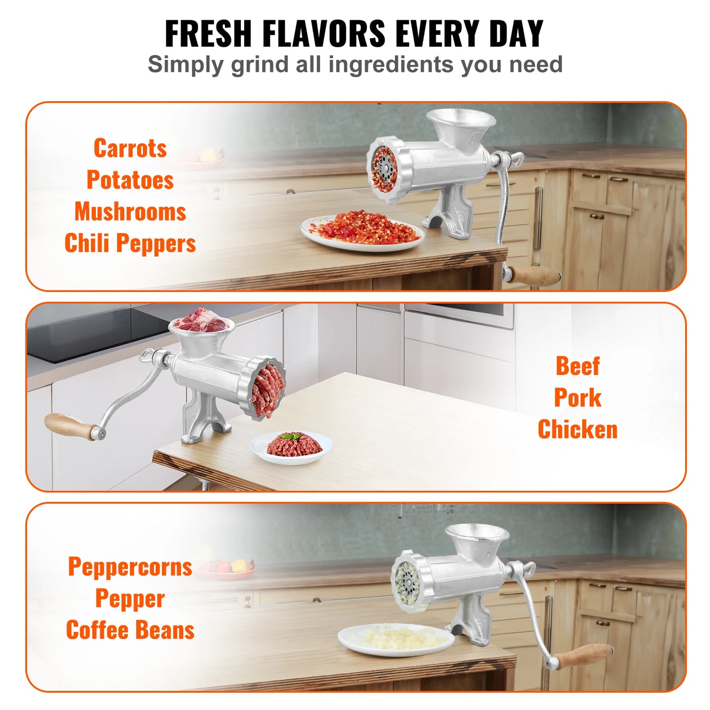 SucceBuy Manual Meat Grinder Cast Iron Table Clamp Sausage Maker