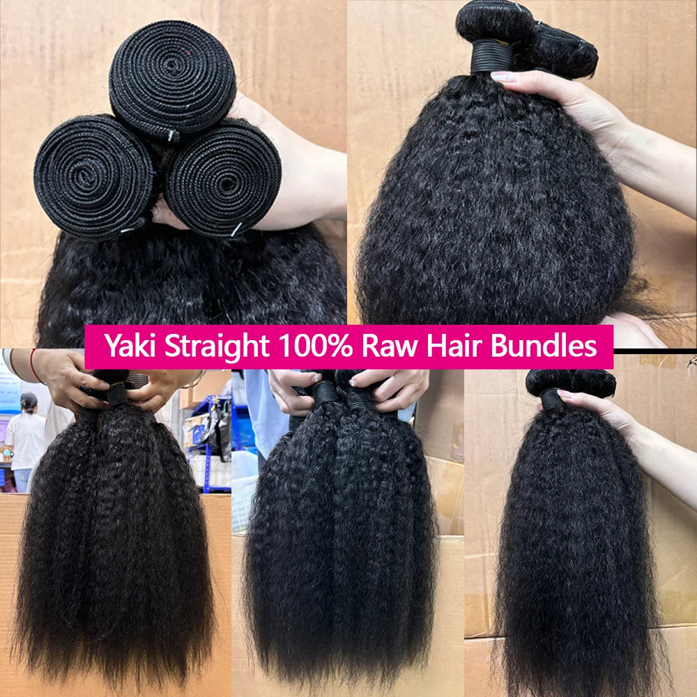 Queenlike Remy 12A Kinky Straight Human Hair Bundles for Weaving Premium Quality
