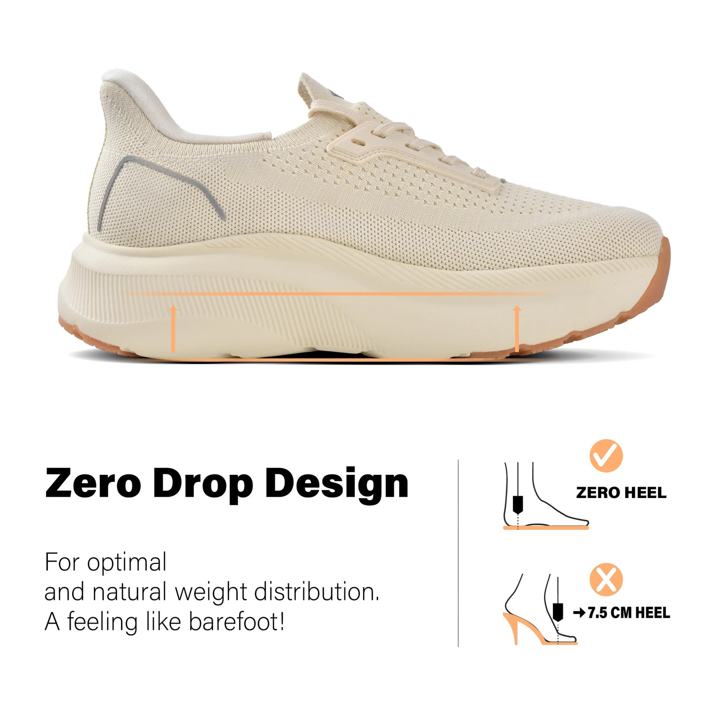 NONECN Women's Wide Toe Box Slip On Sneakers Arch Support