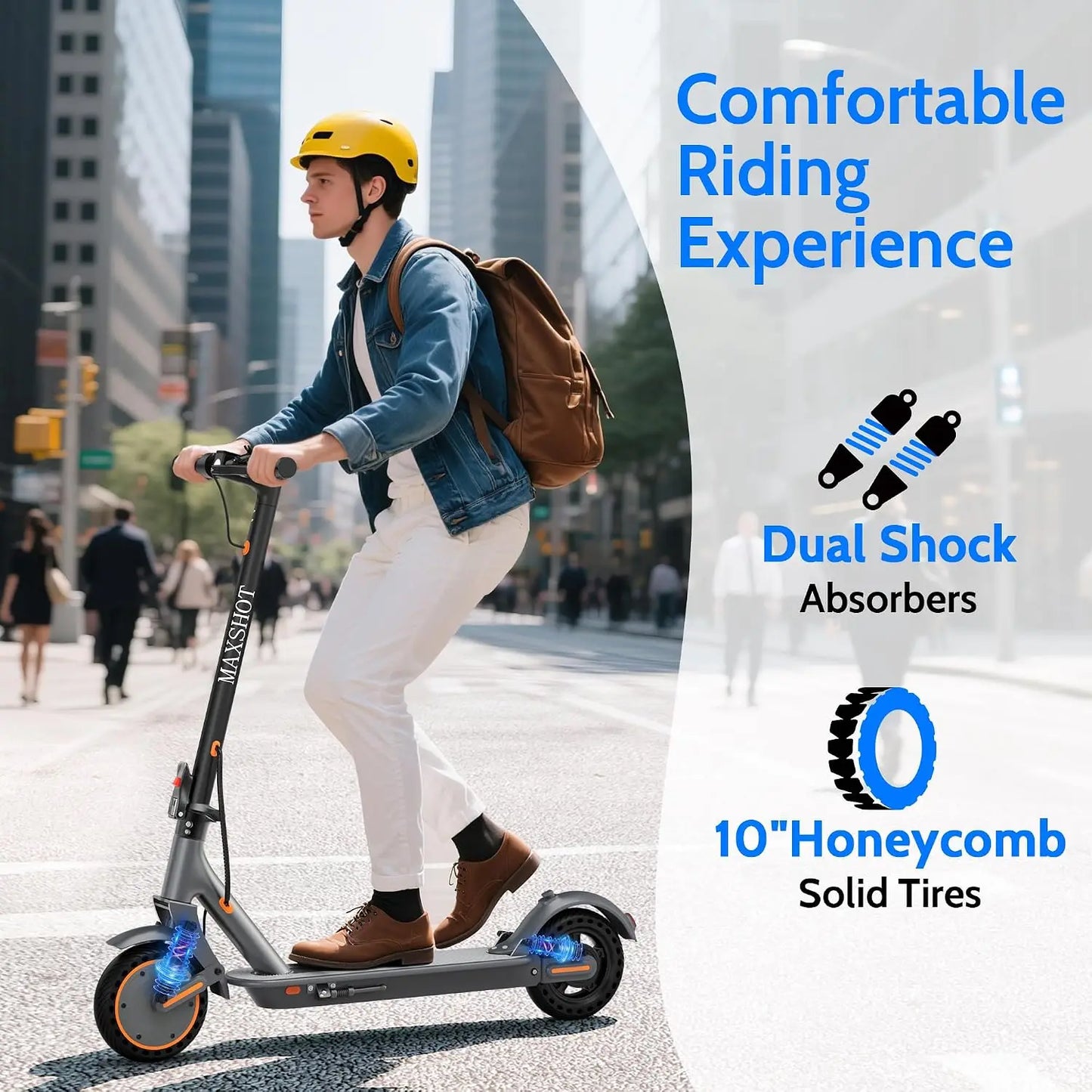 AOVOPRO Folding Electric Scooter Smart App Control Dual Braking System