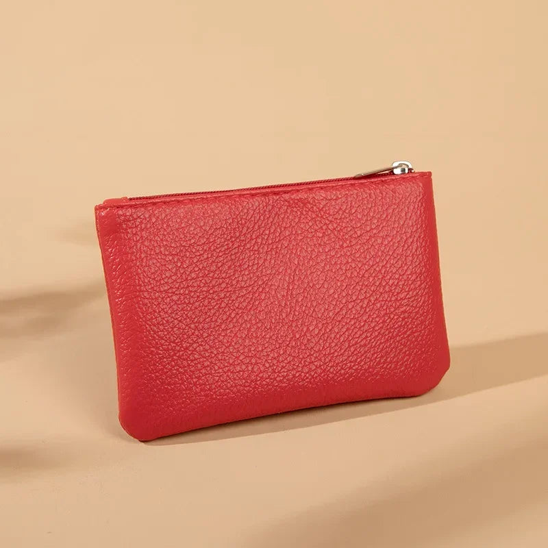Women's Small Coin Wallet Zipper Card Purse PU Leather Bag