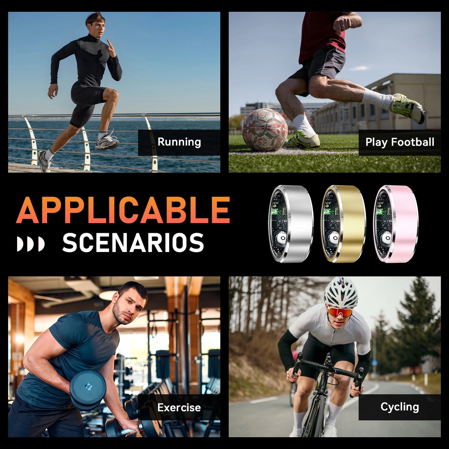 LaNikar R5 Smart Ring Blood Oxygen Heart Rate Monitor MultiSport