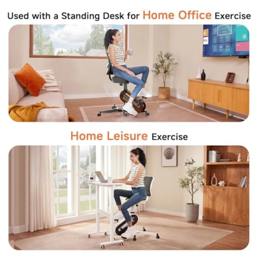 XMSJ Under Desk Exercise Bike Chair With Adjustable Seat