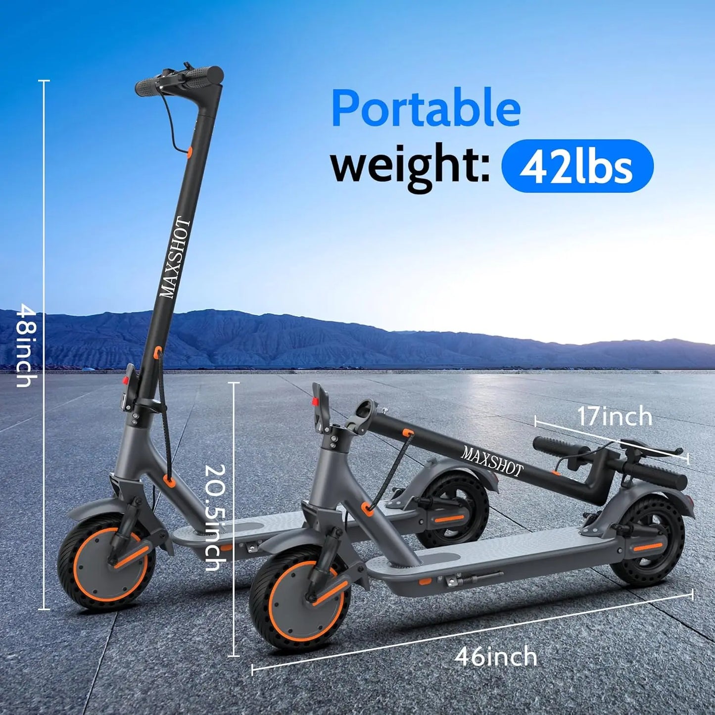 AOVOPRO Folding Electric Scooter Smart App Control Dual Braking System