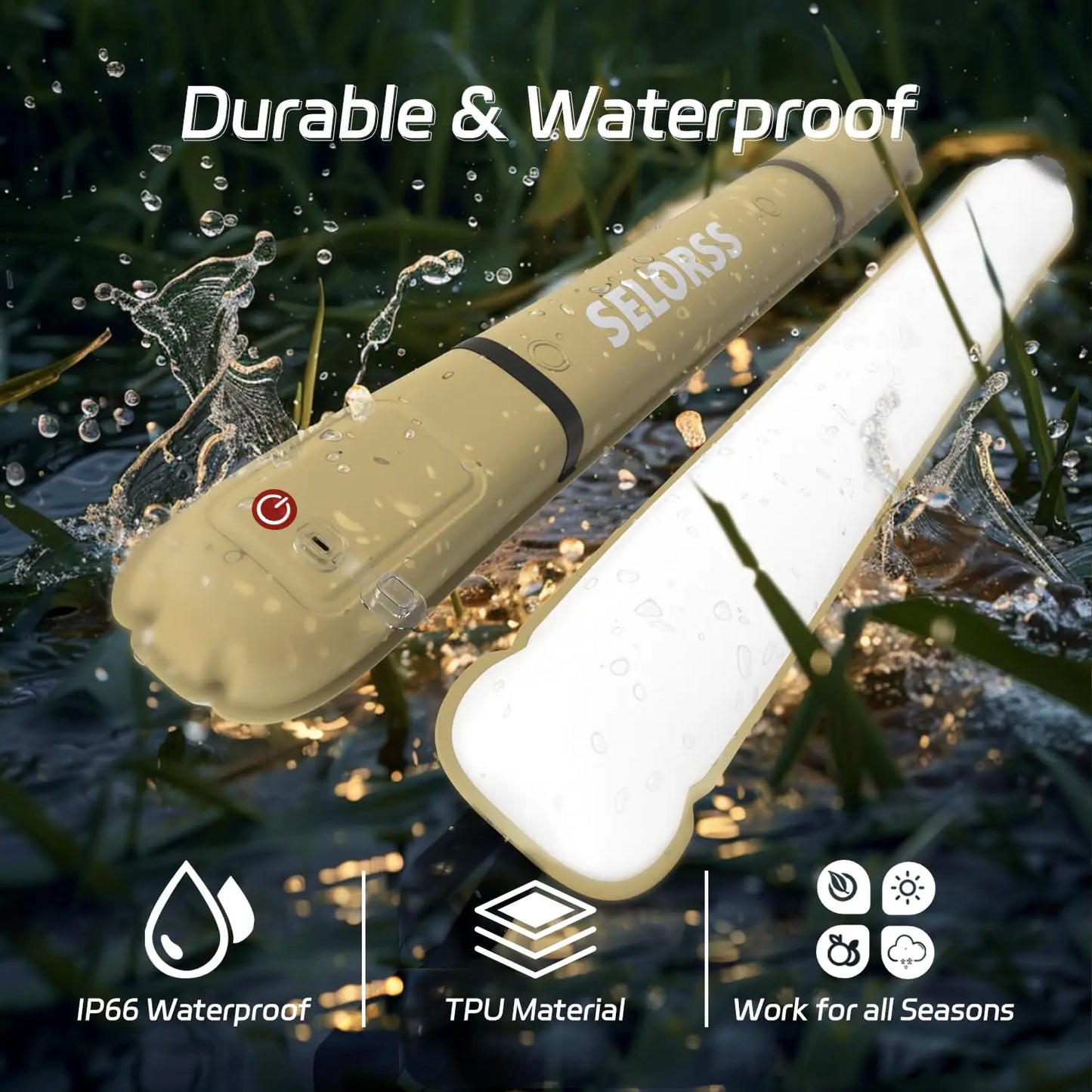 Rechargeable Portable Camping Light Waterproof Tent Lamp Spotlight