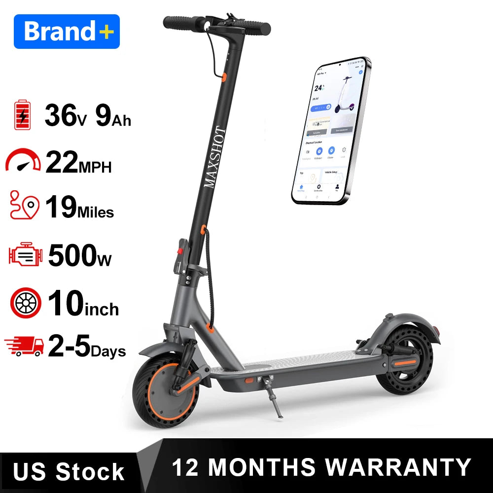 AOVOPRO Folding Electric Scooter Smart App Control Dual Braking System