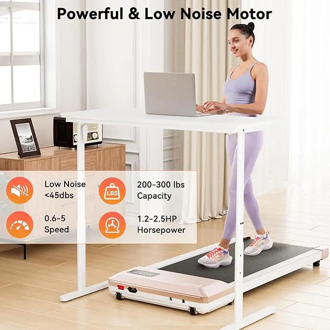 Superun 2-in-1 Home Office Walking Treadmill