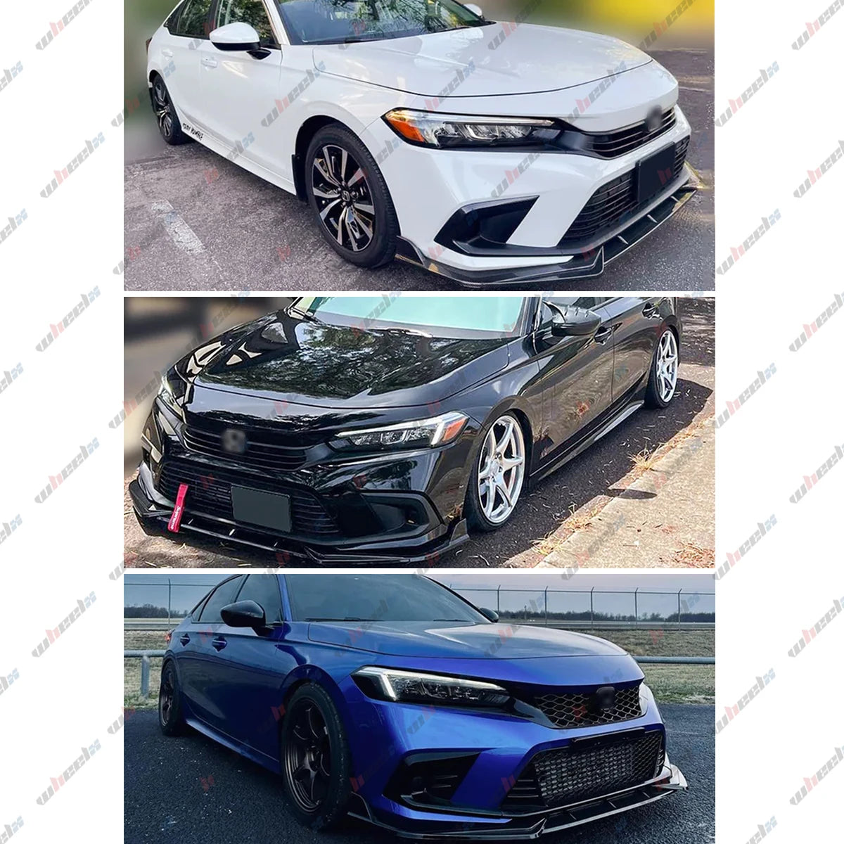 Front Bumper Lip Spoiler For Honda Civic ABS Body Kit