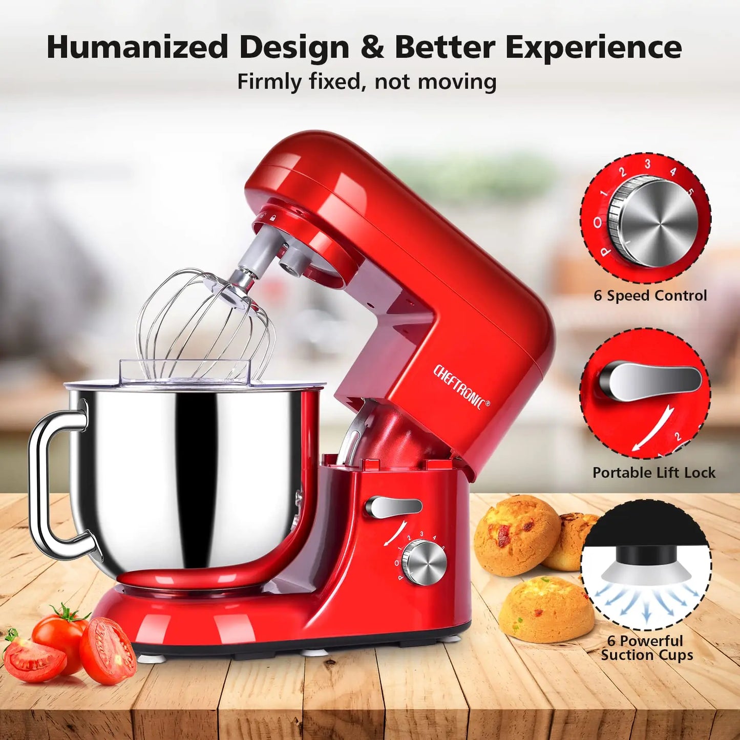 Cheftronic Stand Mixer Tilt Head 650W With Frother