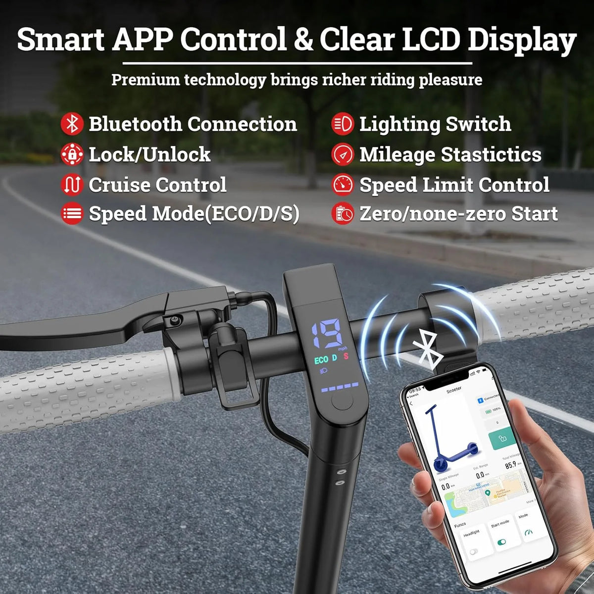 Ladped Electric Scooter 350W 16 Mile Range Includes Removable Seat