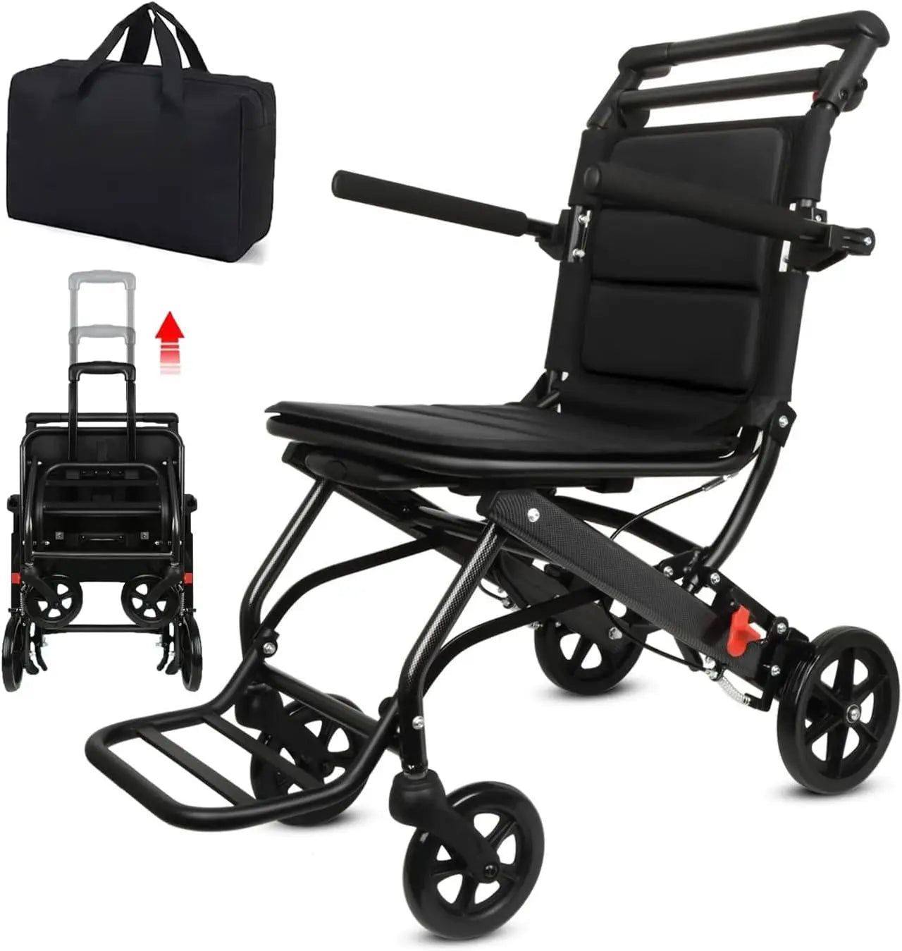 Ultra Light Folding Transport Wheelchair For Adults