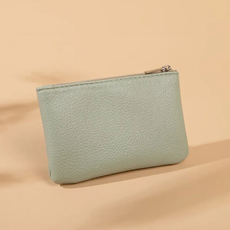 Women's Small Coin Wallet Zipper Card Purse PU Leather Bag