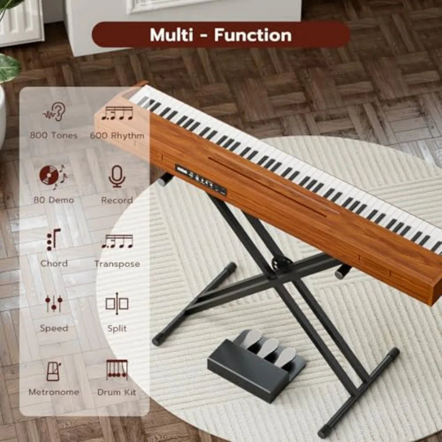SHXI U723 88 Key Digital Piano Keyboard With Stand Headphone