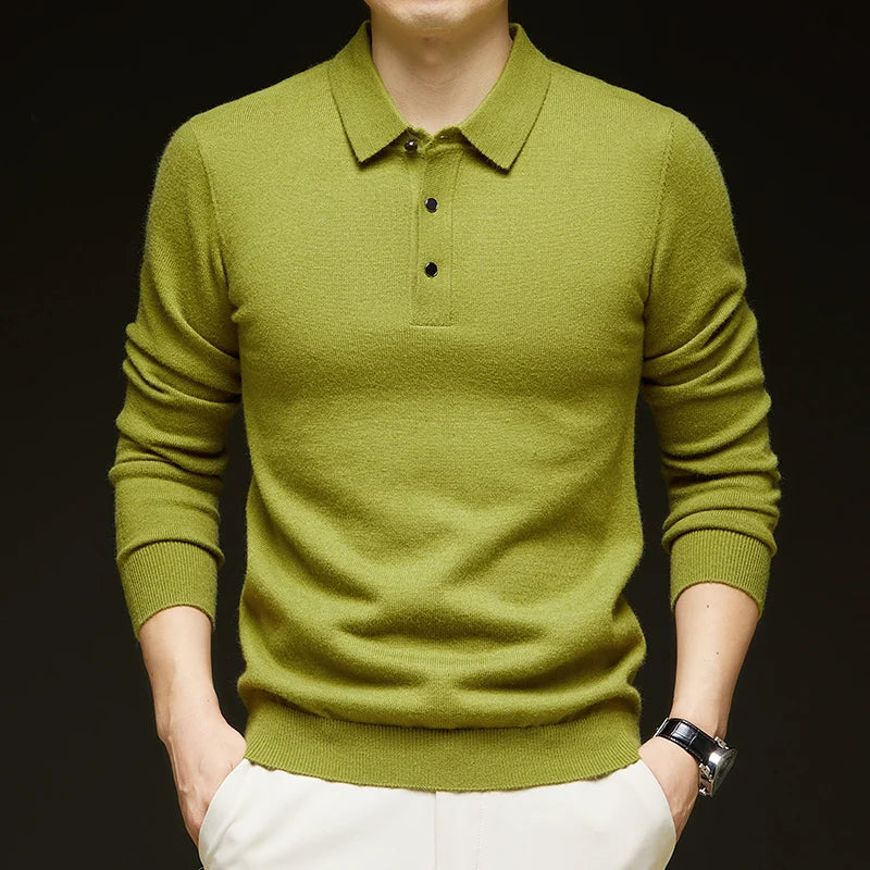 Men's Wool Crewneck Knit Pullover Sweater for Autumn and Winter