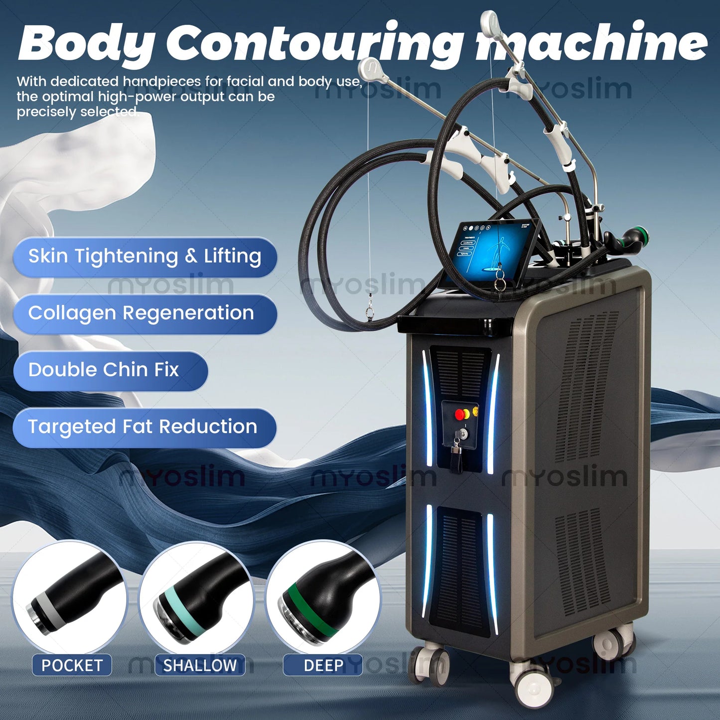 New 3 IN 1Professional Ice Microwave Slimming Freezing Wave Massage Body Shaping Double Chin Removal and Skin Tightening Freezi