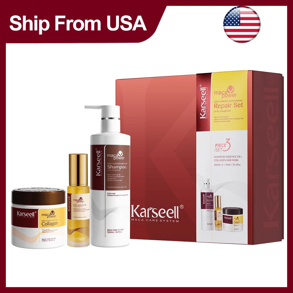 Karseell Collagen Hair Mask And Argan Oil Shampoo Set For Dry Hair